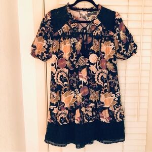 Letiueke Dress for Anthropologie size XS Blue , Purple, Orange baby doll;  boho